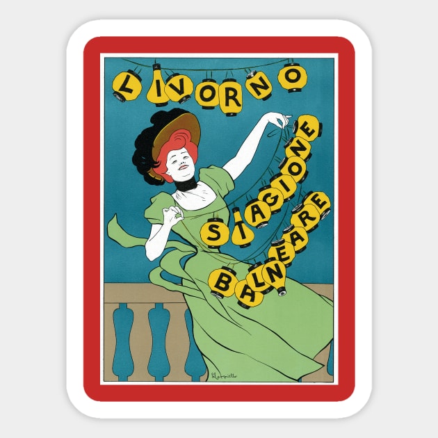 Livorno Stagione Balneare by Leonetto Cappiello Sticker by MasterpieceCafe